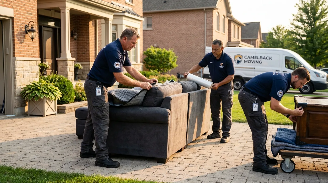 Large estate moving crew wrapping furniture in Fall Branch, TN