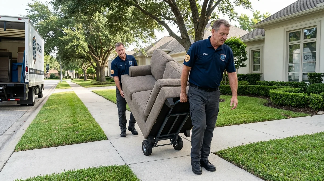 Local residential moving crew loading furniture in Fall Branch, TN